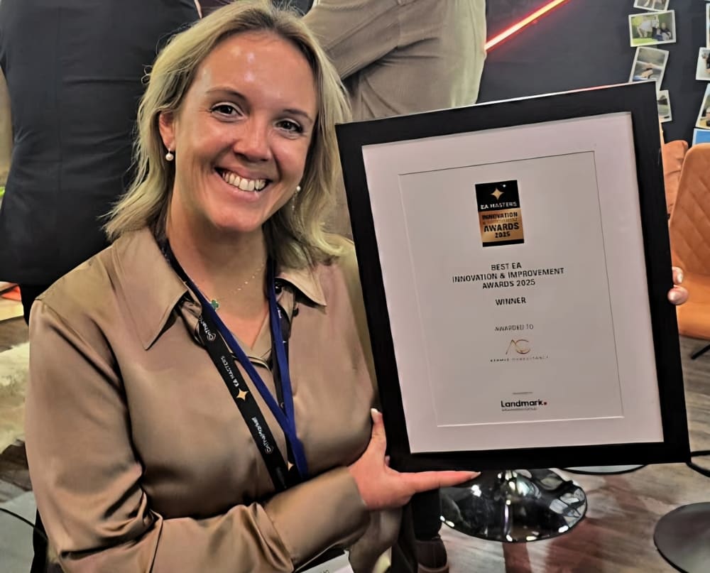 EA Masters Lucy accepting the award certificate